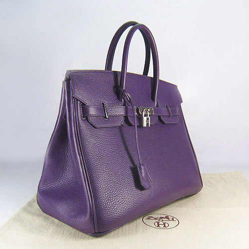 High Quality Fake Hermes Birkin 35CM Togo Leather Bag Purple 6089